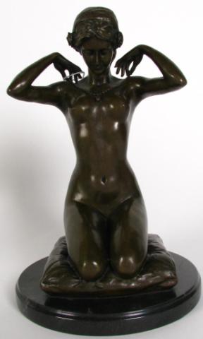 Appraisal: Signed Paul Ponsard bronze figure depicting nude female inches high