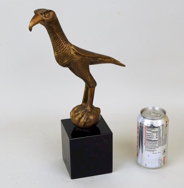 Appraisal: Brass Or Bronze Falcon Sculpture On Slate Stand Brass or