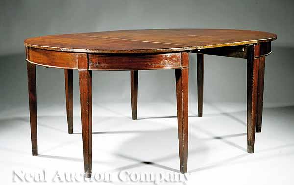 Appraisal: A Louis XVI Mahogany Dining Table late th c demilune