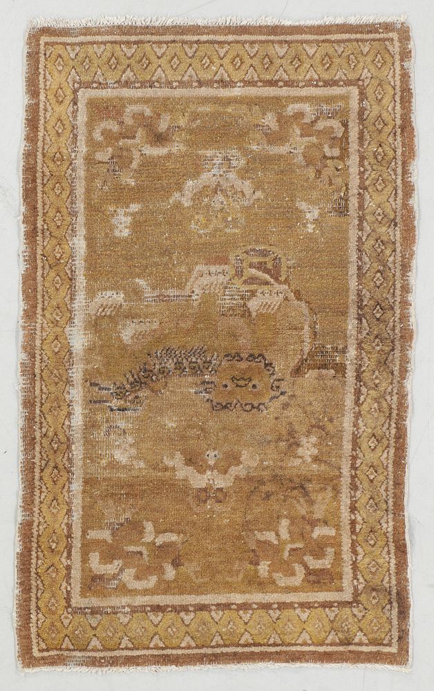 Appraisal: th C Shenyang Temple Foo Dog Rug China th C