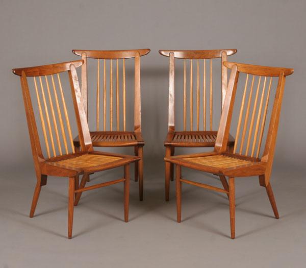 Appraisal: Lot of four side chairs each branded ''George Nakashima ''