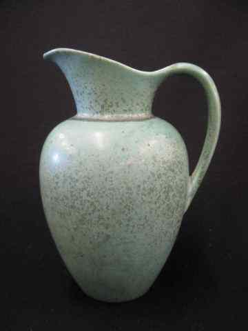 Appraisal: Rookwood Pottery Pitcher frogskin style green glaze '' tall Arts