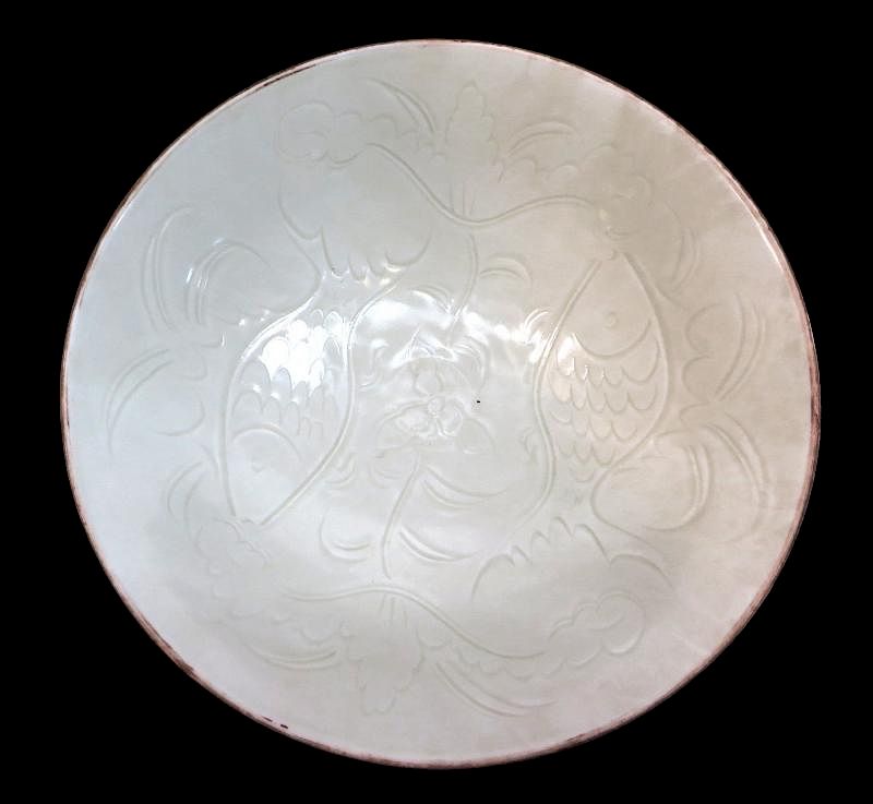 Appraisal: Ding Ware Bowl Ding Ware Bowl Description White embossed glazed