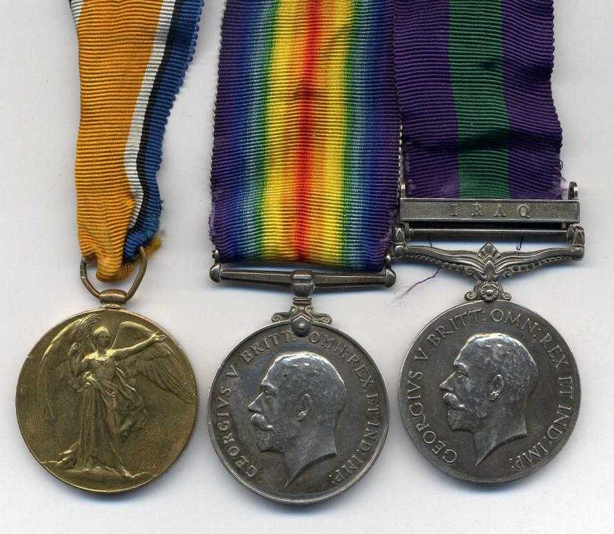 Appraisal: WORLD WAR ONE GSM GROUP OF THREE British War Medal