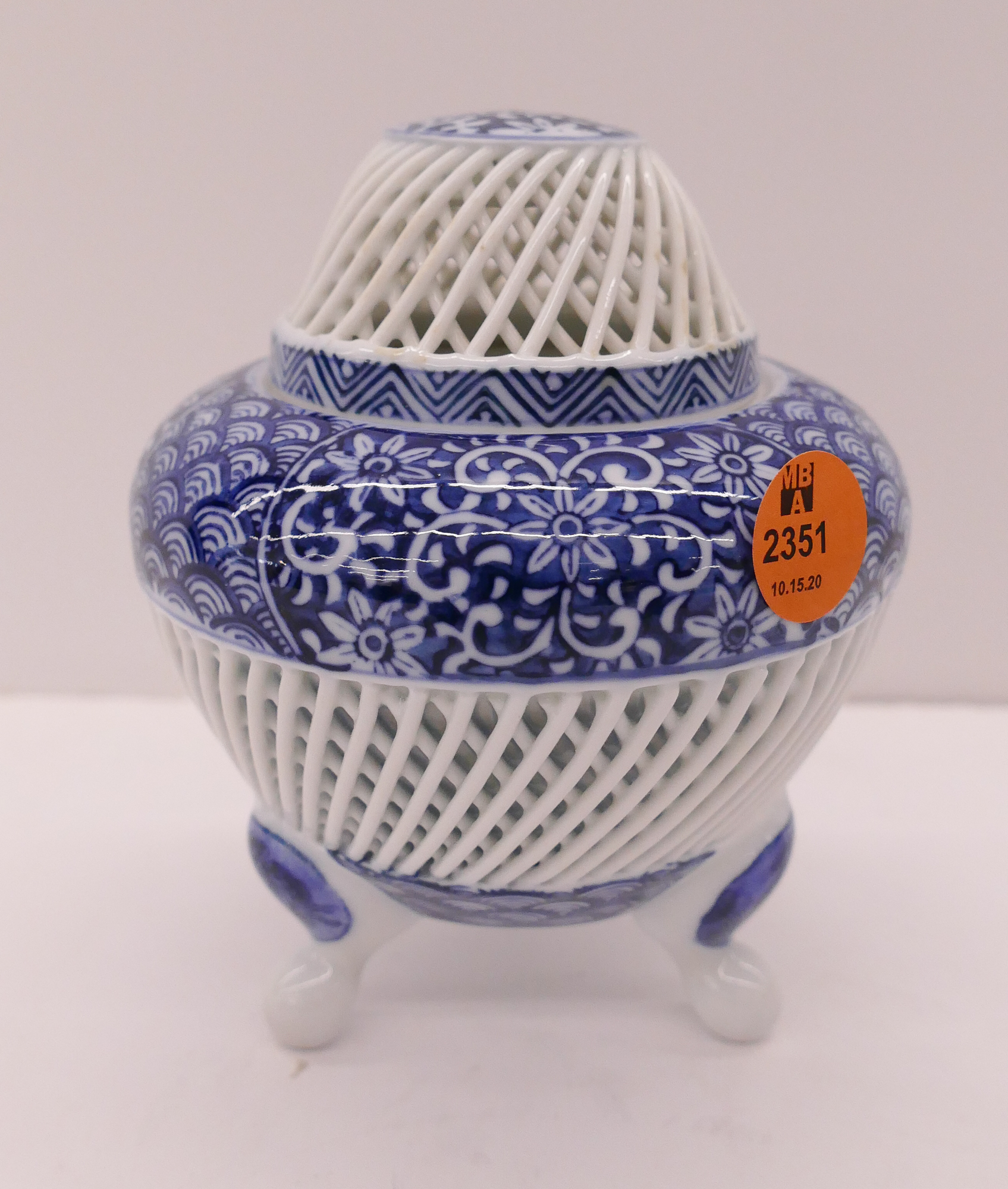 Appraisal: Japanese Hirado Porcelain Covered Koro- ''