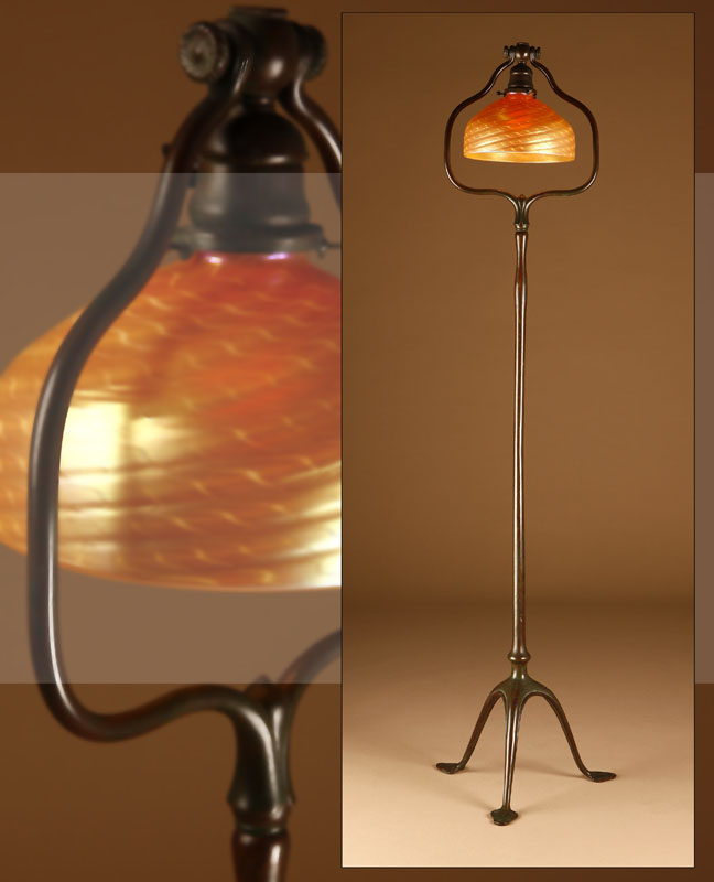 Appraisal: A Tiffany Studios patinated bronze floor lamp A Tiffany Studios