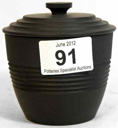 Appraisal: Wedgwood Keith Murray designed Black Basalt Jar and Cover height