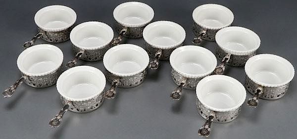 Appraisal: STERLING SILVER RAMEKINS A SET OF TWELVE STERLING SILVER AND