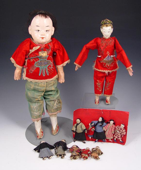 Appraisal: CHINESE DOLL COLLECTION - A group of miniature cloth dolls