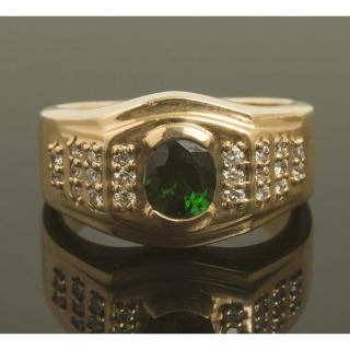 Appraisal: Chrome Diopside Diamond k Gold RIng k yellow gold ring