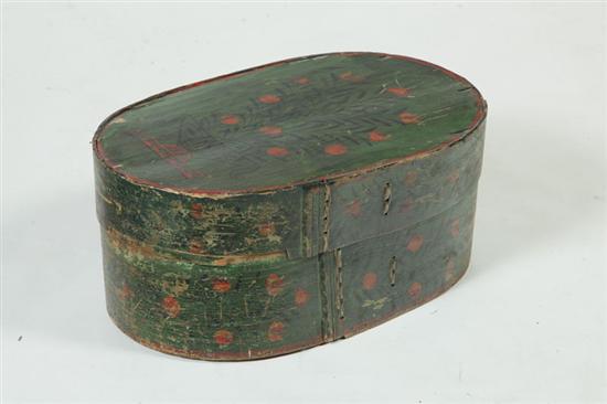 Appraisal: BRIDE'S BOX Probably European th century bentwood Oval with original