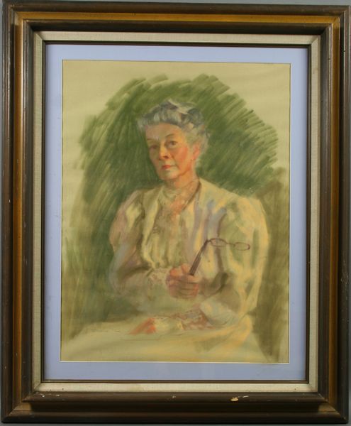 Appraisal: Pamela Fox portrait of woman with glasses pastel x sight