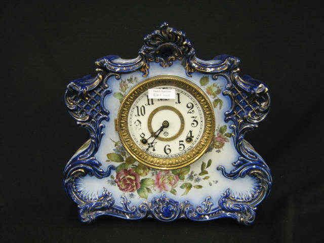 Appraisal: Ansonia Porcelain Cased Clock Dresden Extra day hour and half