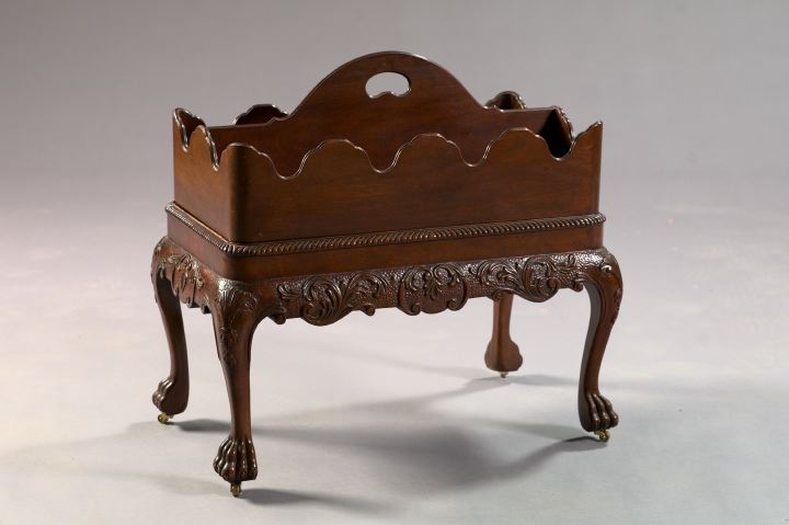 Appraisal: George III-Style Mahogany Book Trough the rectangular top with a