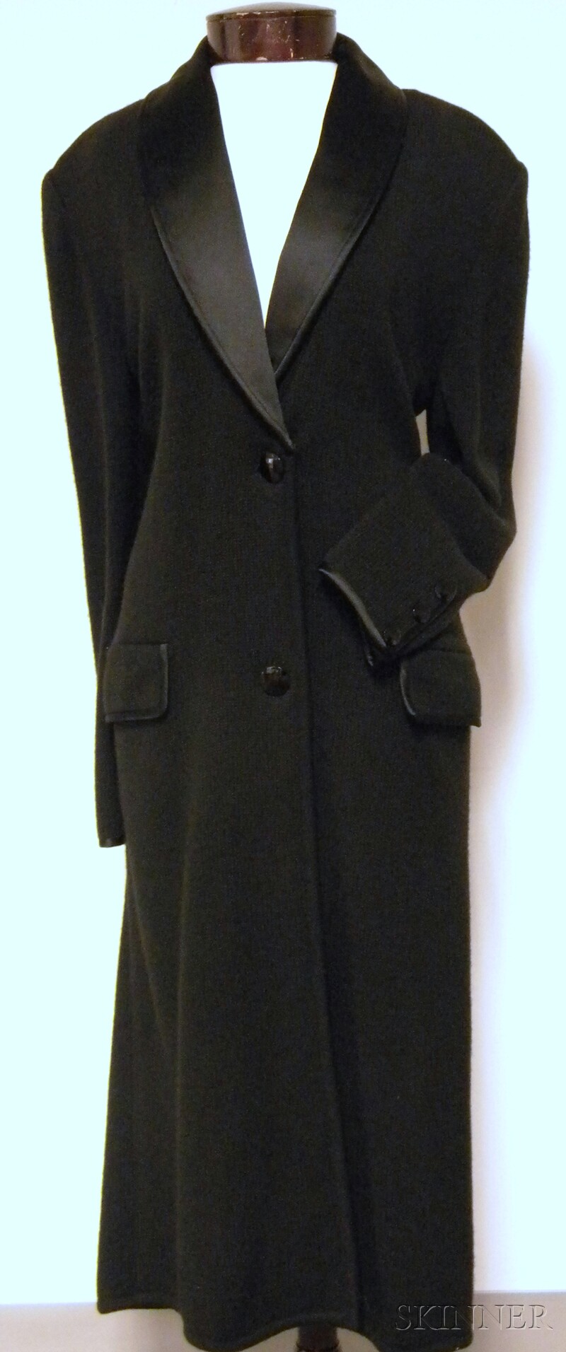 Appraisal: Valentino Oversized Black Sweater Coat with silk lapel and black