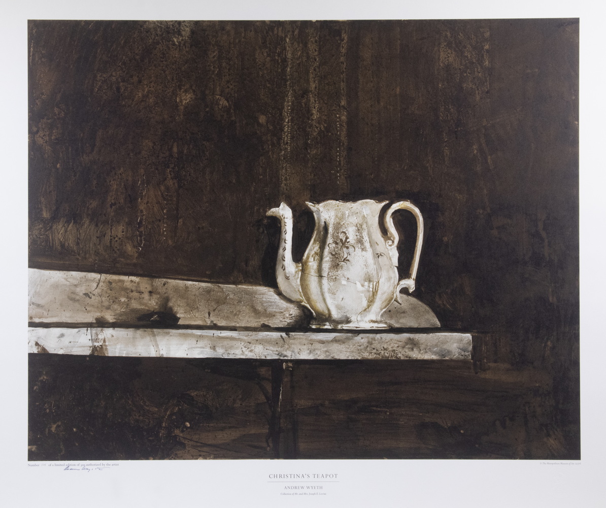 Appraisal: ANDREW NEWELL WYETH PA ME - Christina's Teapot collotype print