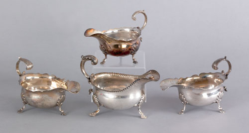 Appraisal: Pair of Georgian silver gravy boats - bearing the touch