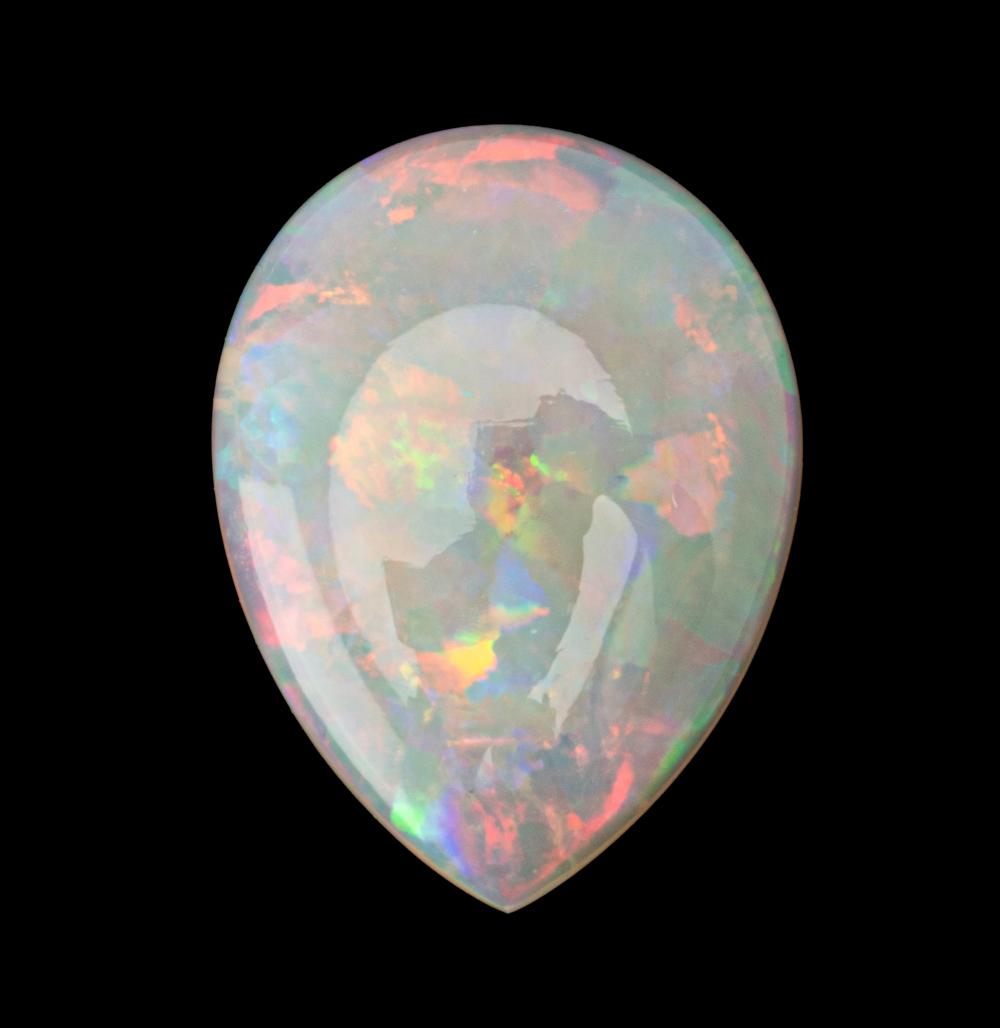 Appraisal: OPALOne pear shape cabochon cut opal ct actual weight measuring