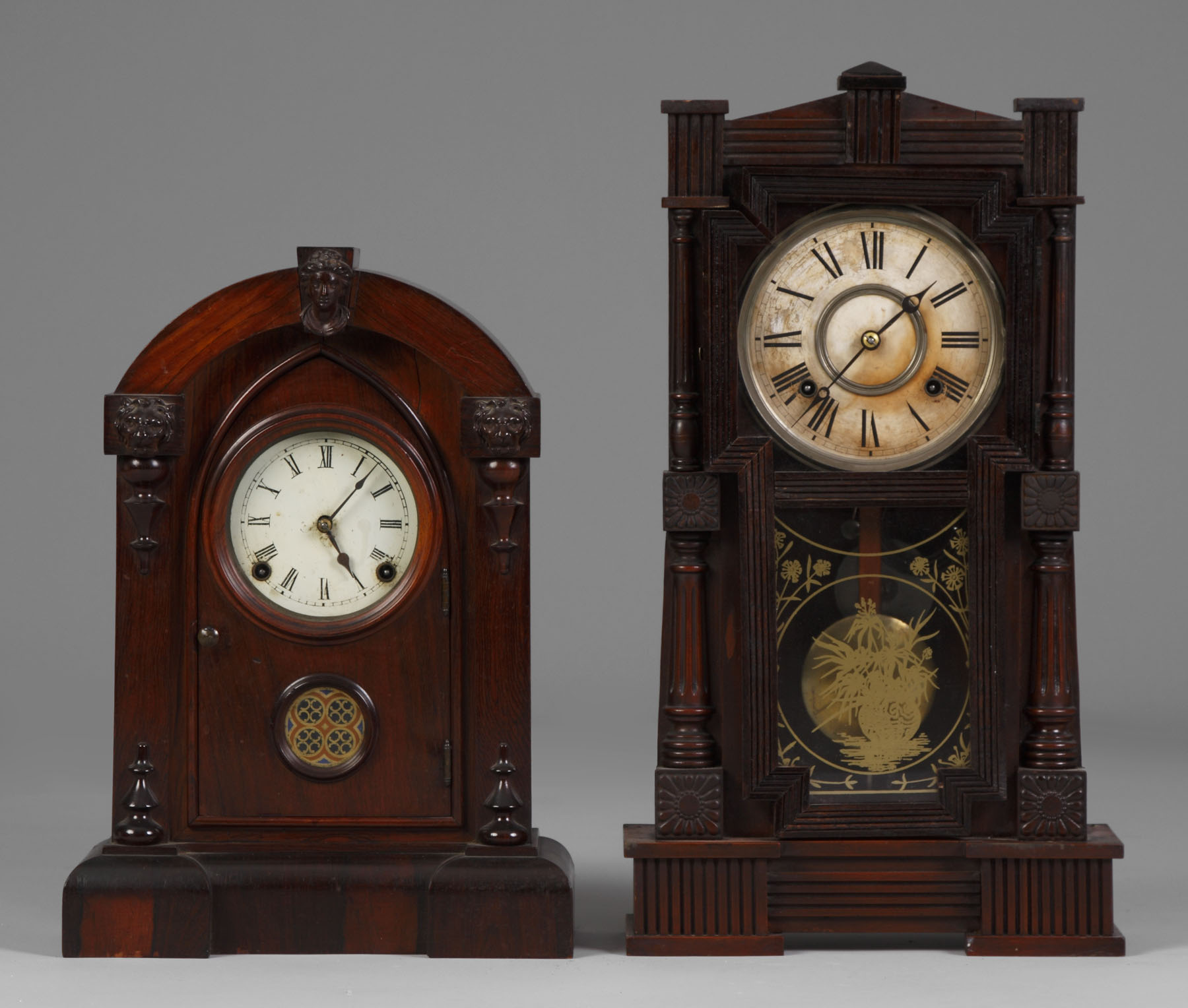 Appraisal: Gilbert Victorian Shelf Clock Rosewood veneer case with old finish