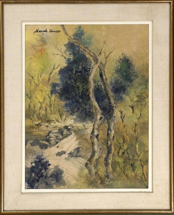 Appraisal: Hiroshi Honda Japanese American th C Landscape Watercolor and ink