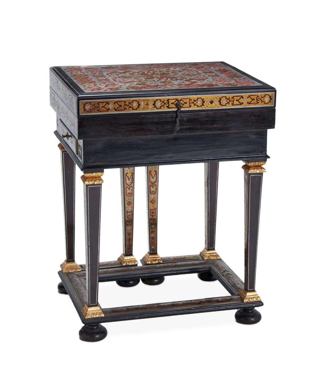 Appraisal: A French inlaid flip-top game table Mid- th Century With