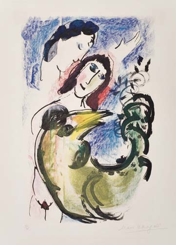 Appraisal: MARC CHAGALL Der gelbe Hahn Color aquatint x mm x