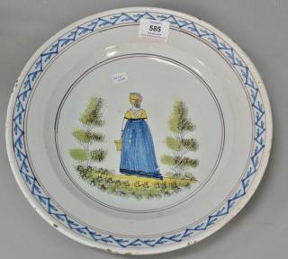 Appraisal: Continental tin glazed deep platter dia in Provenance The Estate