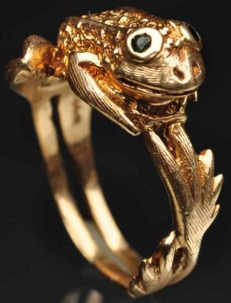 Appraisal: K Y Gold Frog Ring Weight grams dwt Condition Excellent