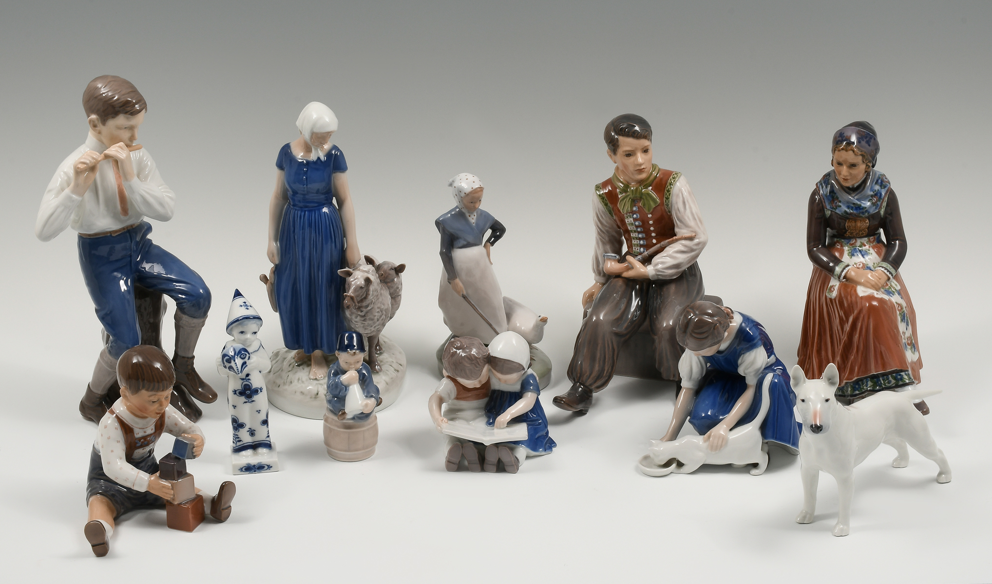 Appraisal: PC ROYAL COPENHAGEN AND B G FIGURINES B G comprising