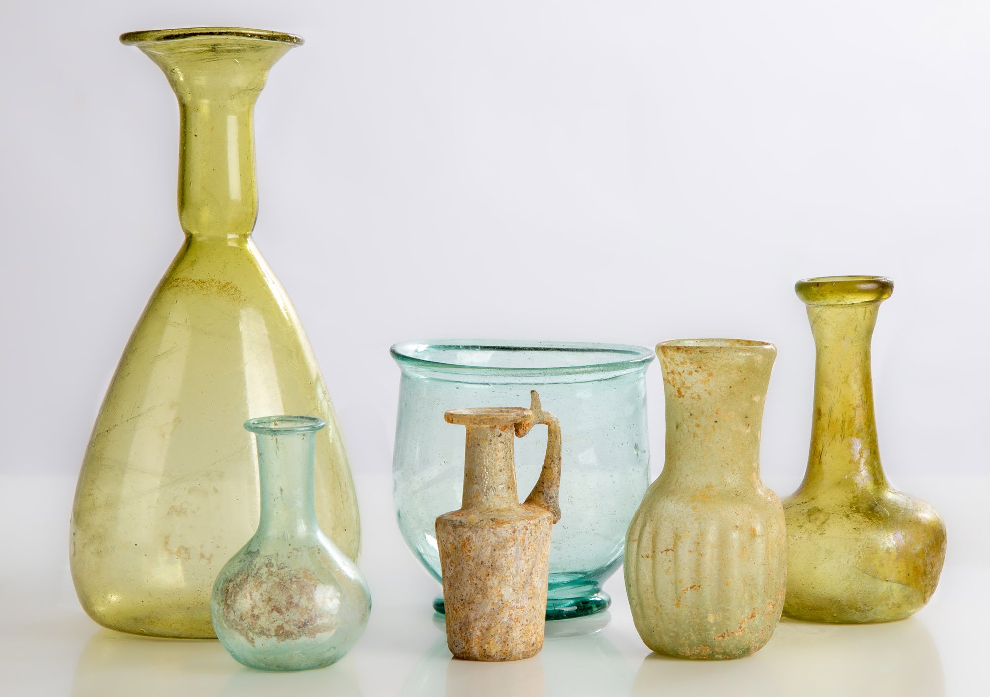 Appraisal: ANCIENT GLASS BOTTLES FLASKS Ancient Glass Bottles Flasks