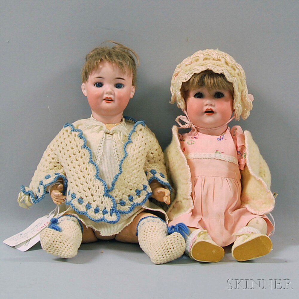 Appraisal: Two German Bisque Character Baby Dolls both by Armand Marseille