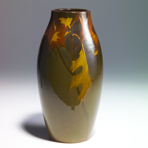 Appraisal: ROOKWOOD Standard glaze vase painted by Mary Nourse with oak