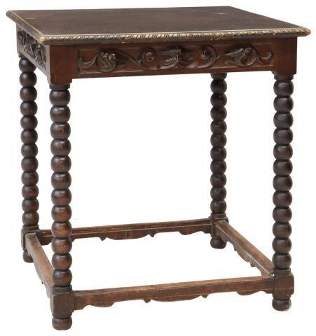 Appraisal: Spanish Baroque style oak work table Antonio Blasco Soria Zaragoza