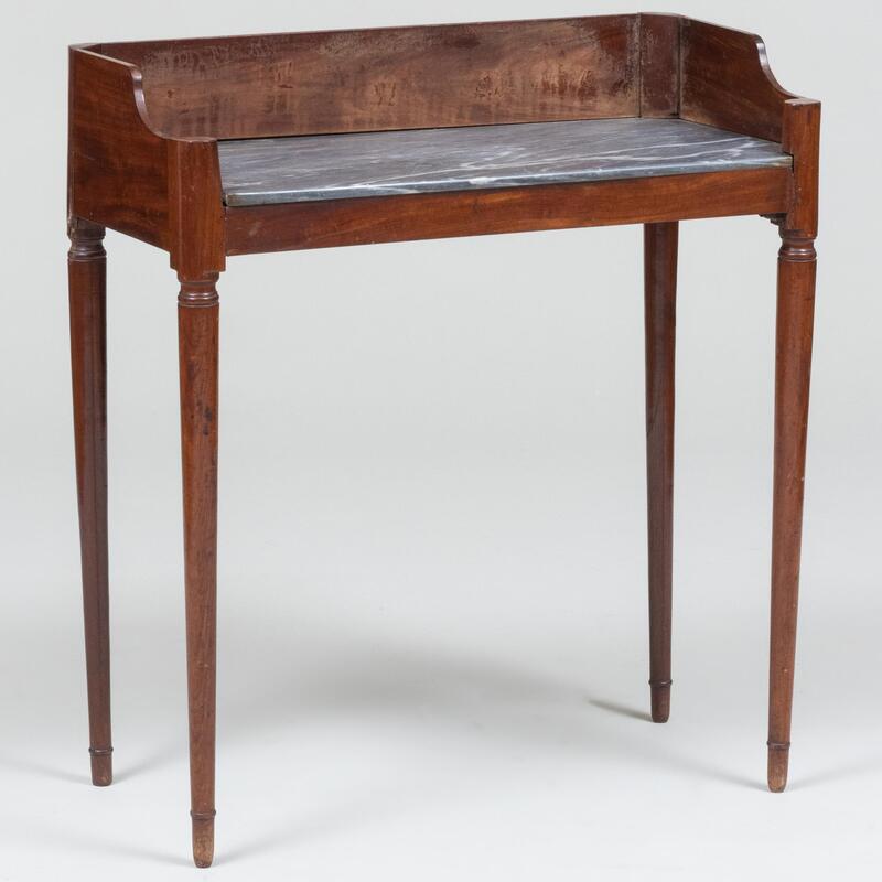 Appraisal: Continental Mahogany and Marble Side Table x x in Condition