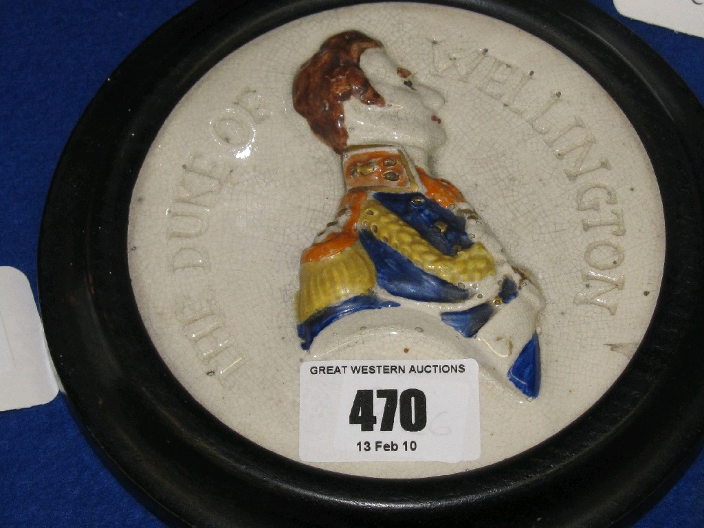 Appraisal: Ceramic plaque depicting Wellington