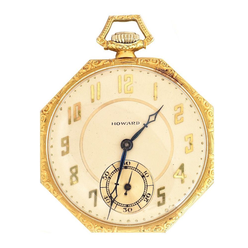 Appraisal: Vintage Howard K Gold Pocket Watch Vintage Howard Karat Yellow