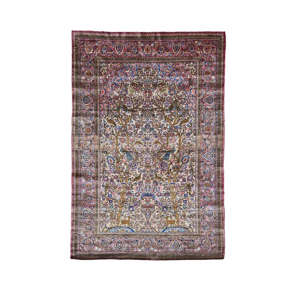 Appraisal: KASHAN SILK PRAYER RUG CENTRAL PERSIA LATE TH EARLY TH