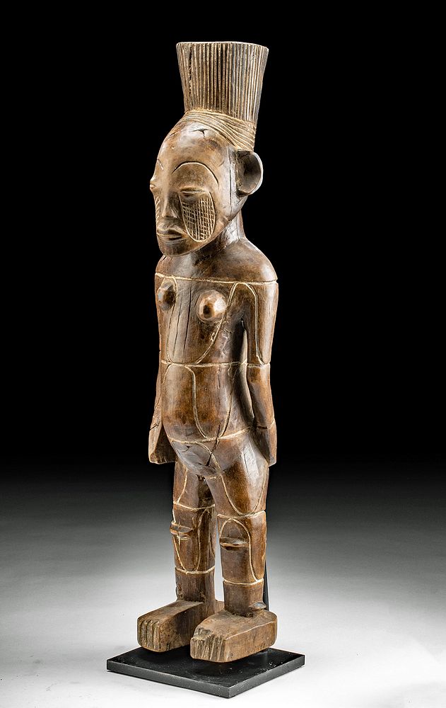 Appraisal: Rare Mid- th C African Mangbetu Wood Female Figure Central