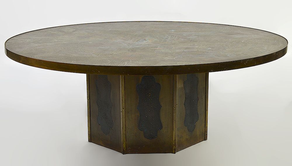 Appraisal: Philip Kevin Laverne Bronze Chan Coffee Table Philip Kelvin Laverne