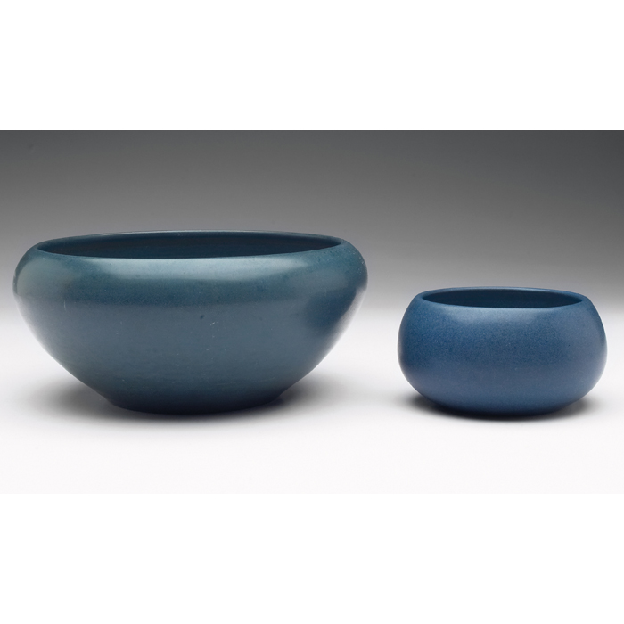 Appraisal: Marblehead bowls two both covered in a good blue matte