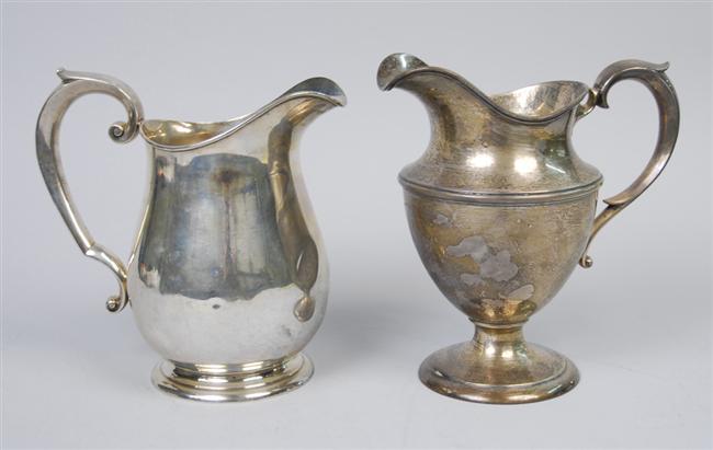 Appraisal: TWO AMERICAN SILVER WATER PITCHERS one Watson Company maker one