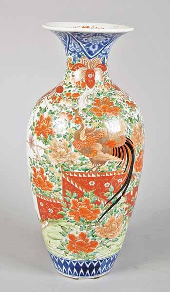 Appraisal: A Monumental Japanese Imari Vase c exotic bird and floral