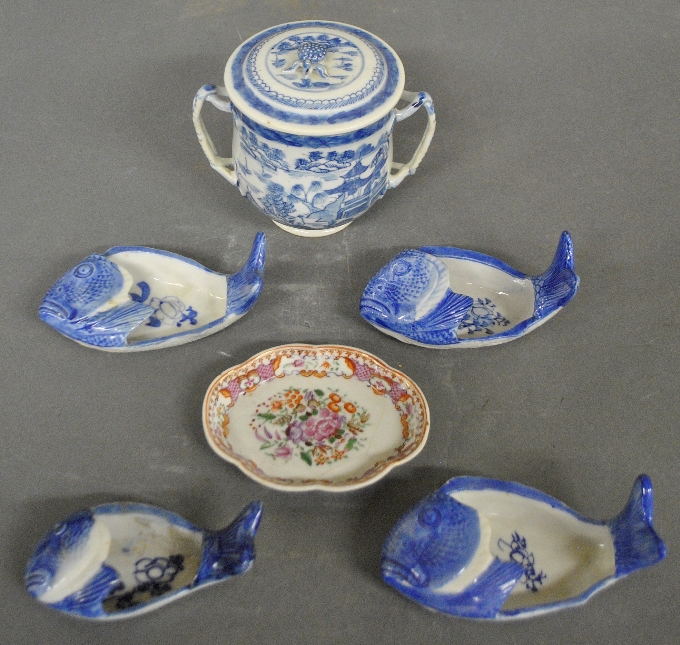 Appraisal: - Chinese Canton covered pot circa h with four porcelain