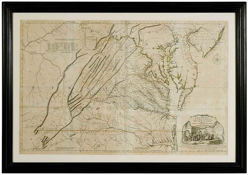 Appraisal: Fry Jefferson Map of Virginia Joshua Fry circa - and