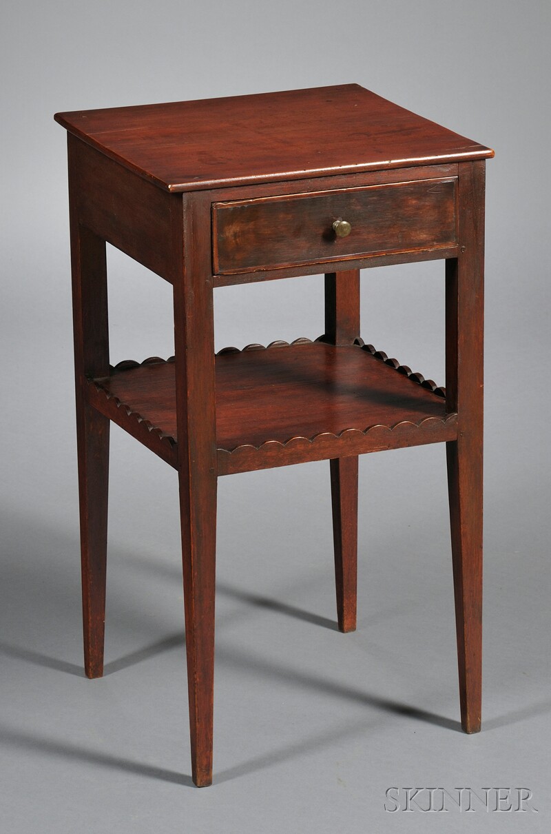 Appraisal: Federal Red-stained Maple One-drawer Stand New Hampshire early th century