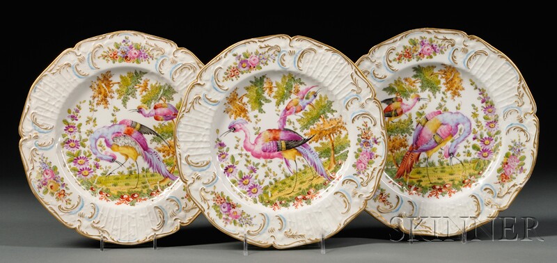 Appraisal: Twelve Samson Porcelain Plates Decorated with Tropical Birds France late