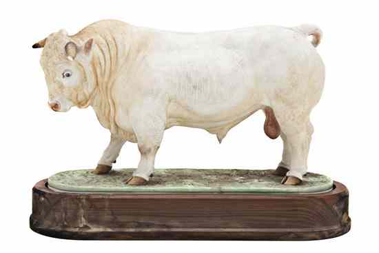 Appraisal: An English Bone China Figure of a Bull Doris Lindner