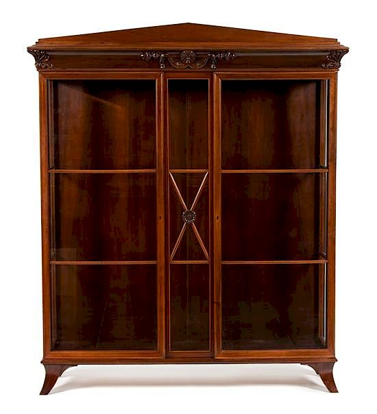 Appraisal: A William IV Style Carved Mahogany Display Cabinet Height x