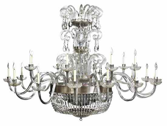 Appraisal: A Cased Glass Twenty-Four Light Chandelier having a baluster form