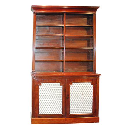 Appraisal: George III Style Mahogany Bookcase Cabinet Estimate -